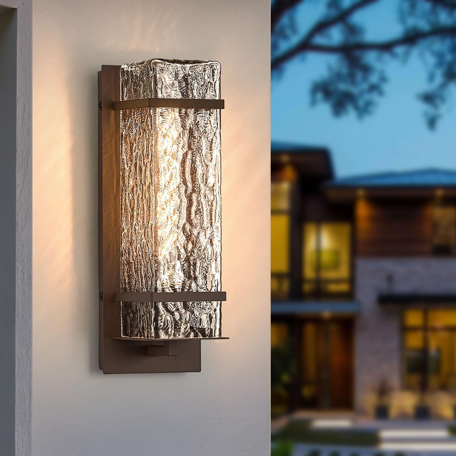 Photo 1 of YAOWSZM Outdoor Wall Sconce Light, Brown
