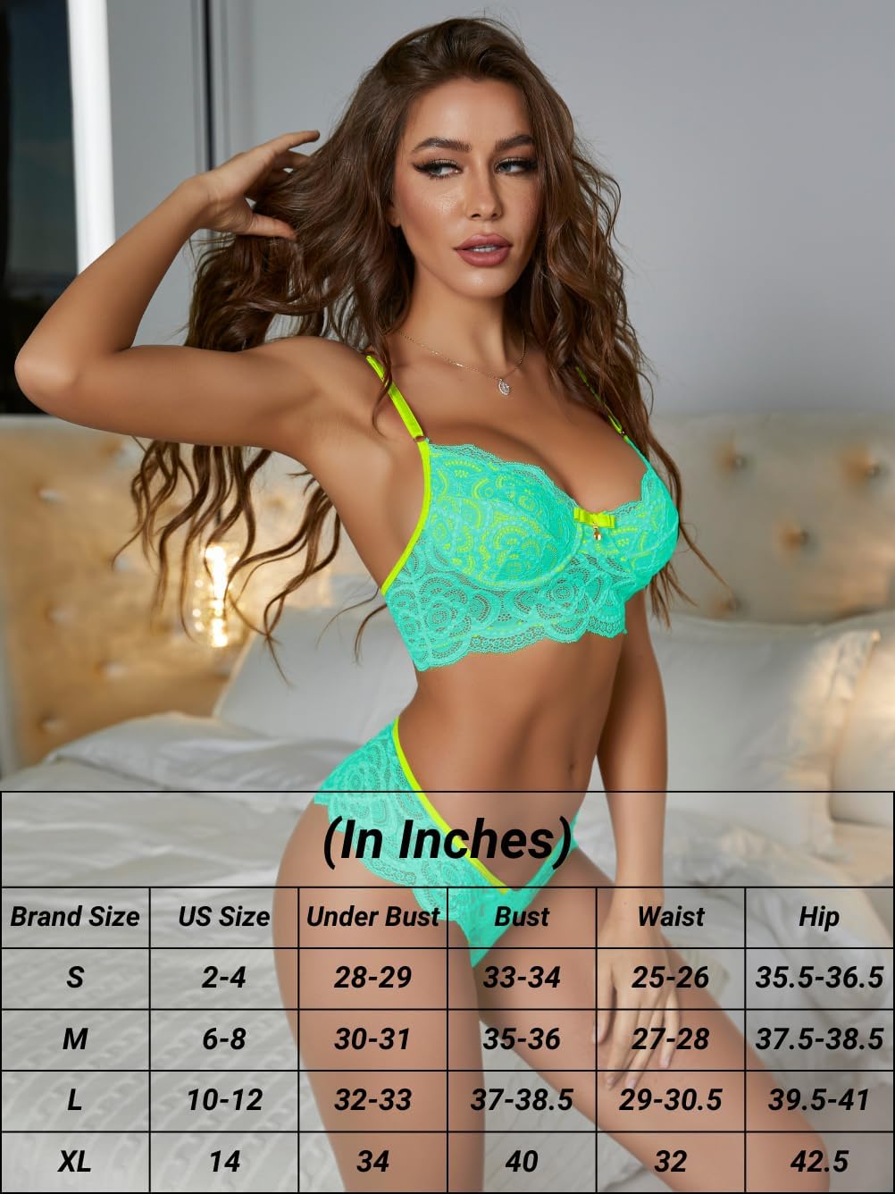 Kaei&Shi Neon Two Tone, Double Layer, High Leg Bottom, 2 Pieces Lingerie