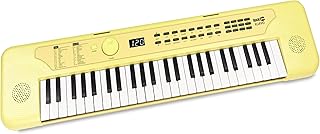 RockJam - Piano tipo teclado USB, 49 teclas con lecciones y calcomanías de Keynote