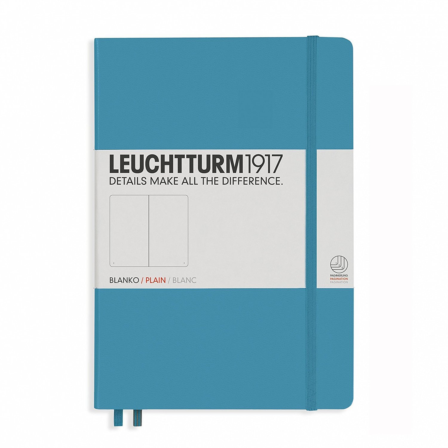 Leuchtturm1917 Medium Size Hardcover A5 Notebook, Plain Pages, Nordic Blue      Office Product