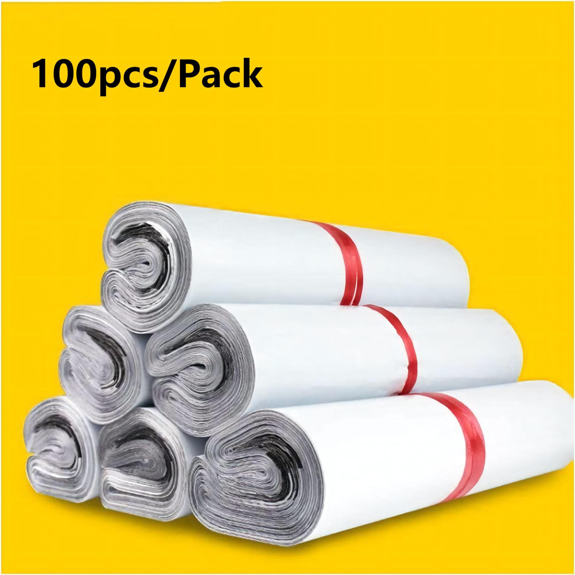 100 Unidades De Bolsas De Correo Postal Express, Paquete De Sellado De Material PE, Sobres Impermeables Y Resistentes A La Humedad (White, 35X45cm / 14X18in)