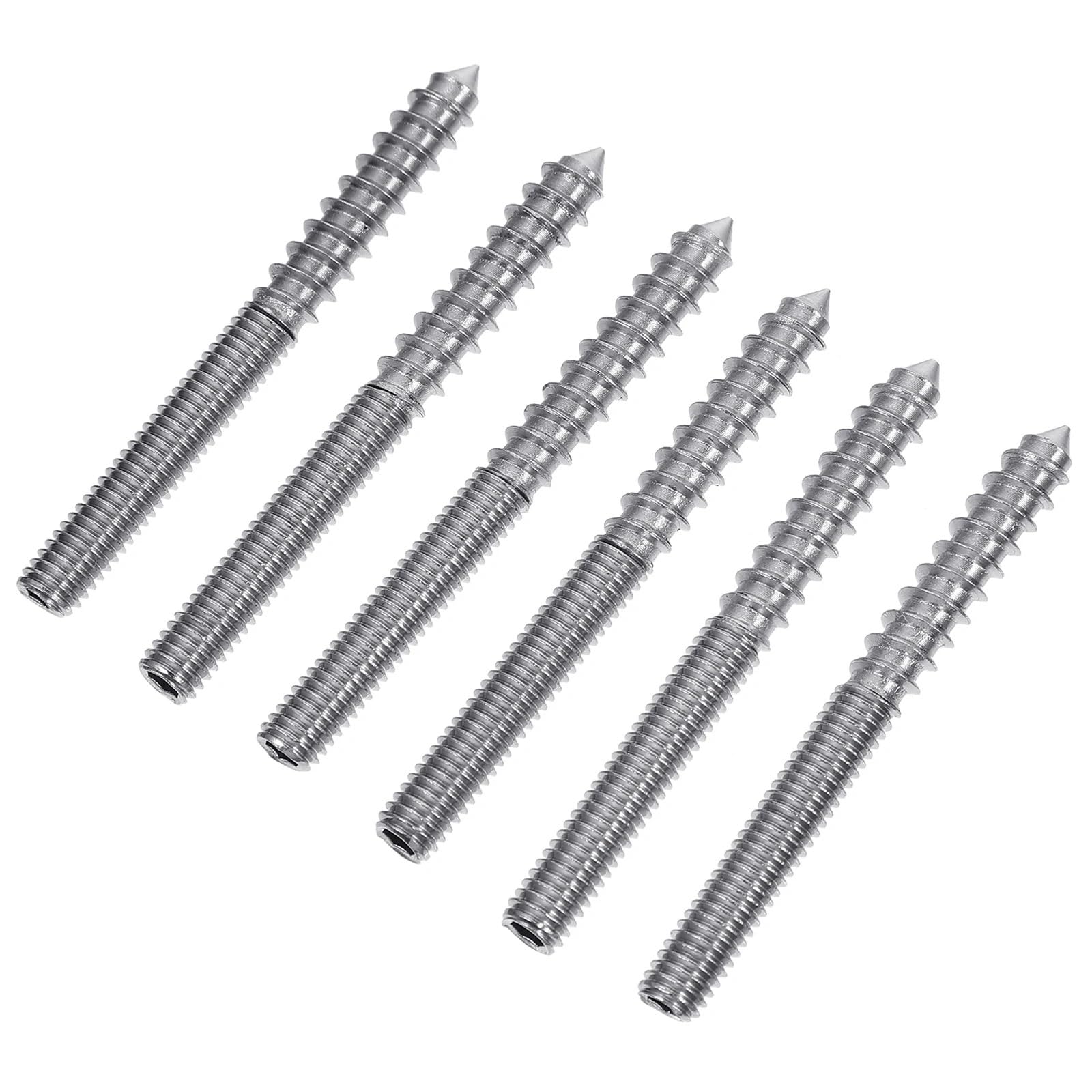 Tornillos autorroscantes de doble extremo M6 60 mm Acero inoxidable Plata Paquete de 6