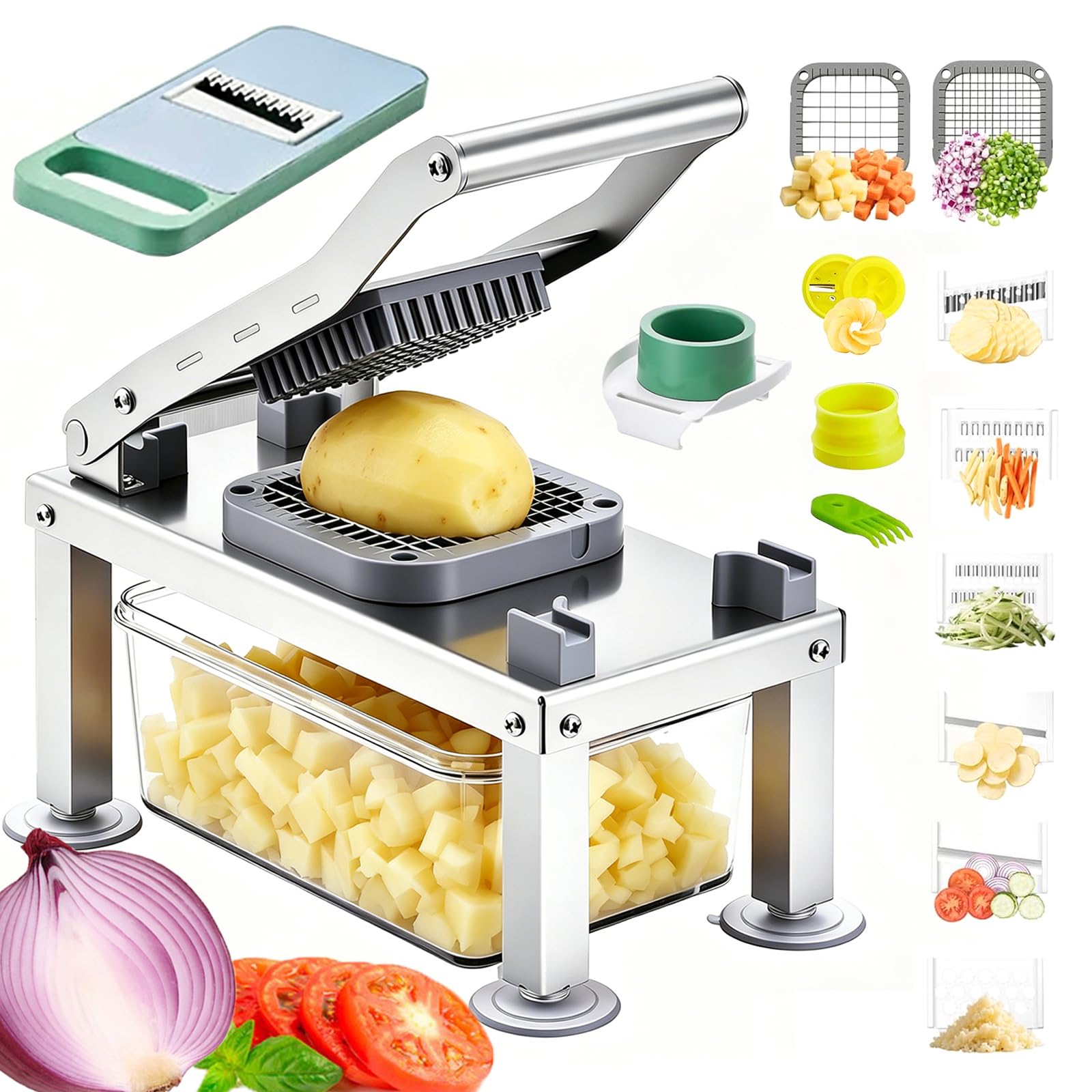 Tatqilo Stainless Steel Vegetable Chopper, Veggie Chopper with 9 Blades