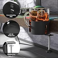 Vista 5 de YYP - Portavasos antiderrames grande para escritorio o mesa, resistente y duradero, fácil de instalar, suficiente para sostener tazas de café