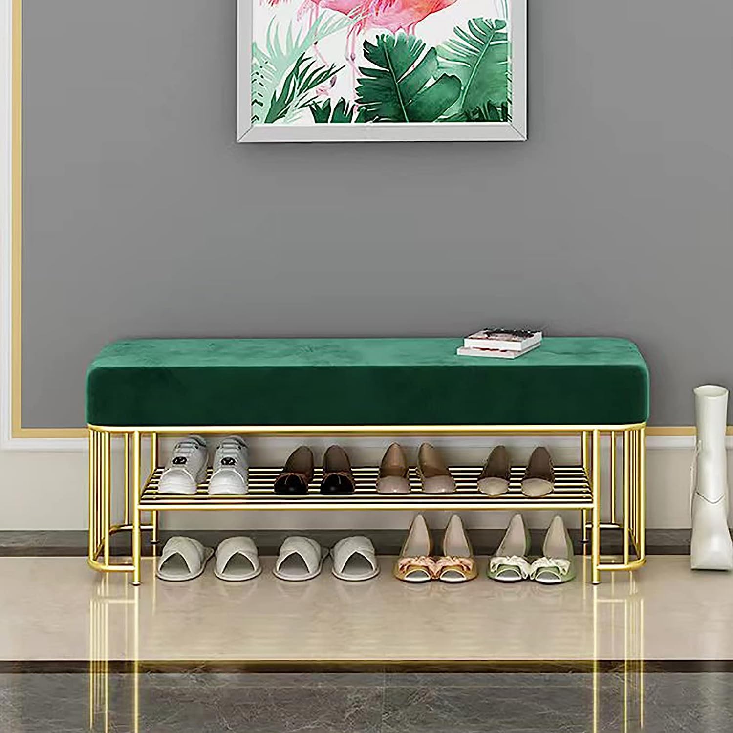Banc à chaussures d'entrée pour organiser le couloir de maison