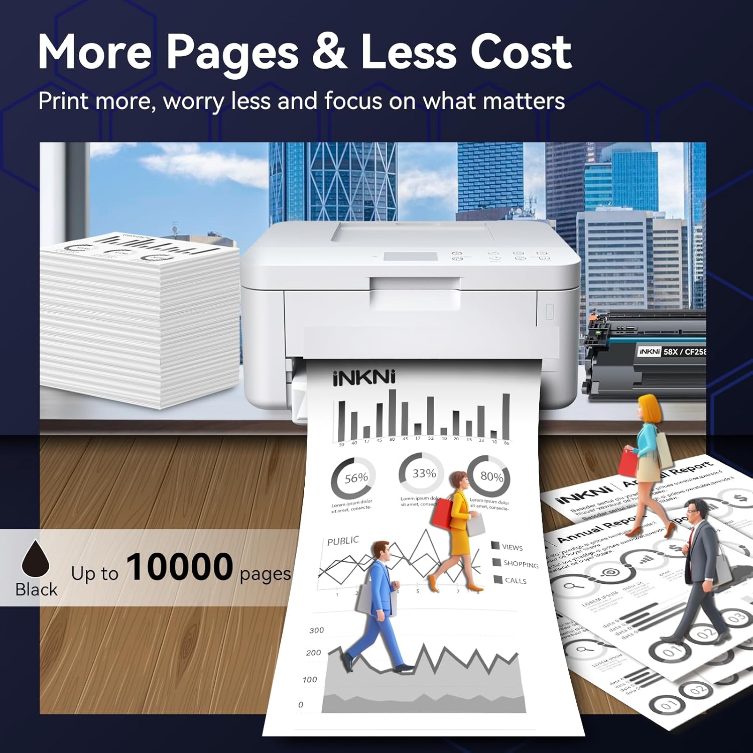 InkNI CF258X 58X Toner Cartridge (with Chip) Compatible Replacement for HP 58X CF258X 58A CF258A for LaserJet MFP M428fdw M428fdn M428dw M404 M428 Pro M404n M404dn M404dw Printer(2 Pack)