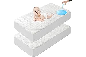 Lunsing Premium 2-Pack Soft Bamboo Crib Mattress Protector