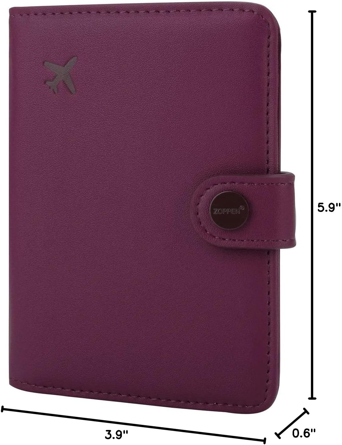 ZOPPEN Passport Holder Women, Passport Cover Travel Wallet Rfid Blocking Passport Wallet Cover Case Travel Essentials Document Organizer, Grape Purple - Image 8