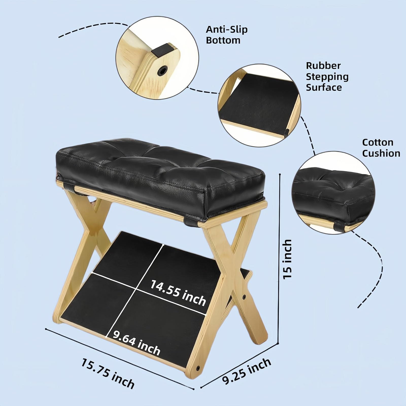 Sgabello Poggiapiedi 2‑in‑1 Sotto Scrivania Poggiapiedi Antiscivolo Ufficio | Poggiapiedi Domestico,Poggiapiedi Imbottito,Poggiapiedi Posizionare Sotto Il Tavolo,Pouf Divano,Poggiapiedi Ergonomico