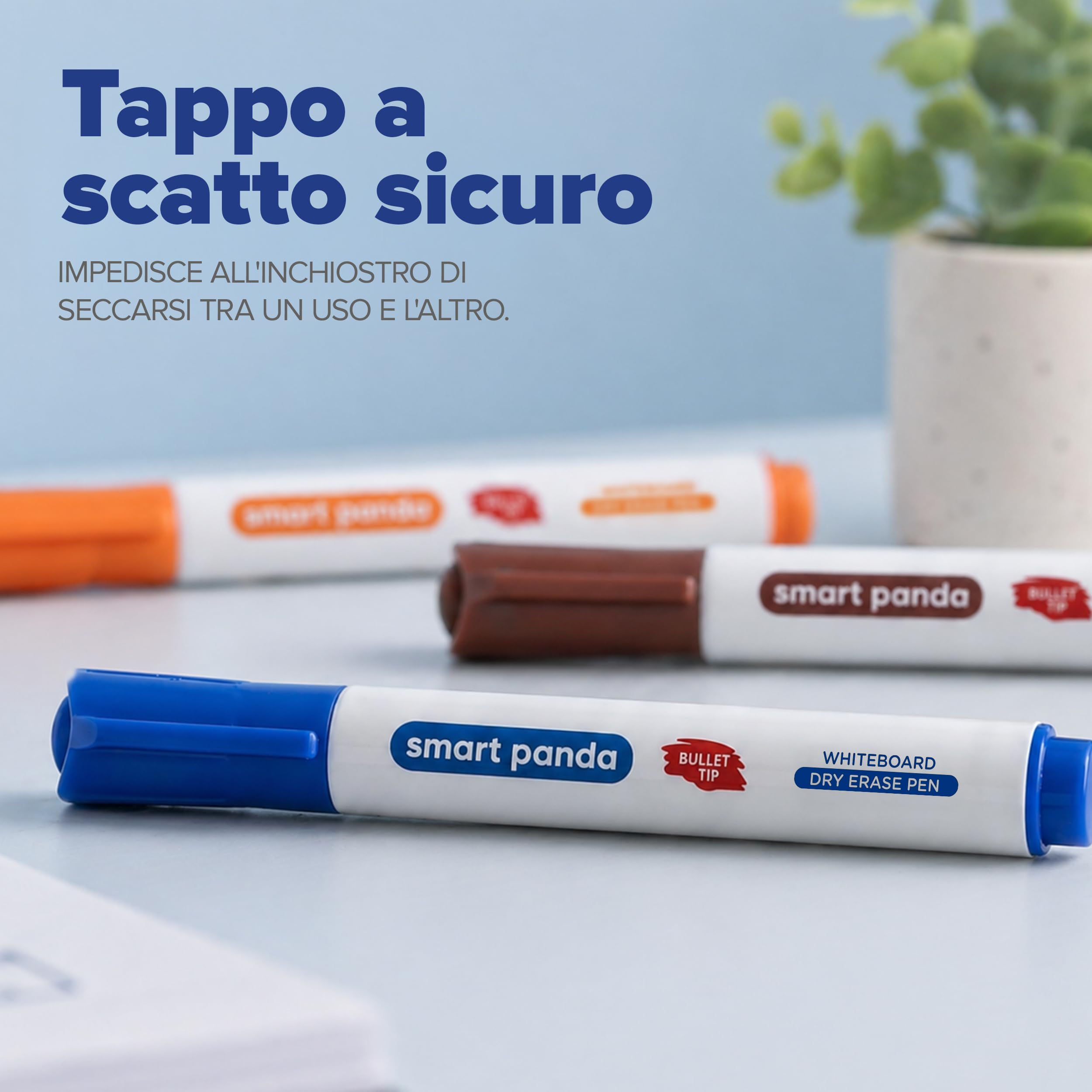 Smart Panda 5 Pennarelli per Lavagnette Cancellabili a Proiettile Subito Asciutti
