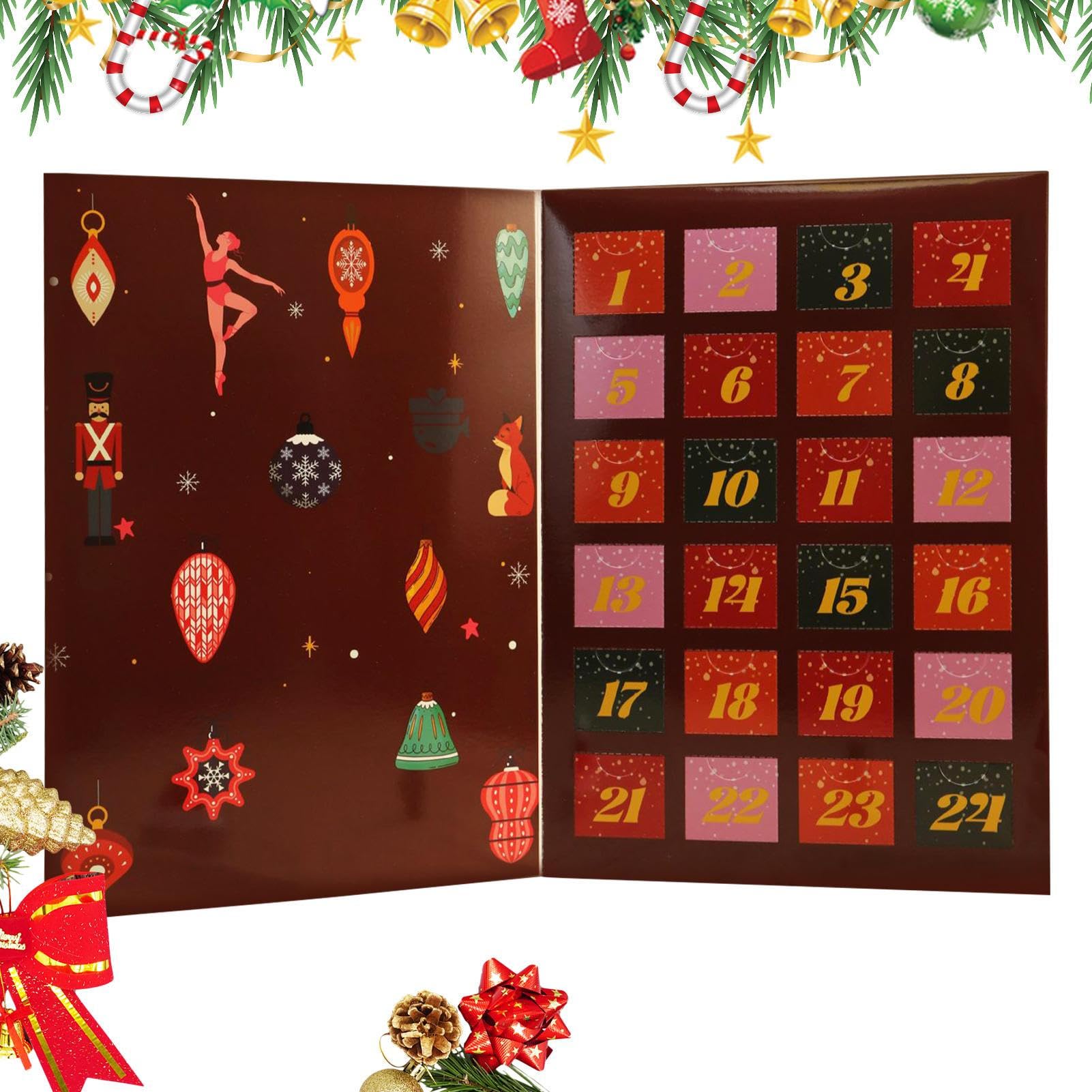 Calendario 'Avvento - 24 giorni vuoto riutilizzabile favori di festa | Conto alla rovescia Decorazione | Per soggiorno, camera da , festa scolastica attività familiare