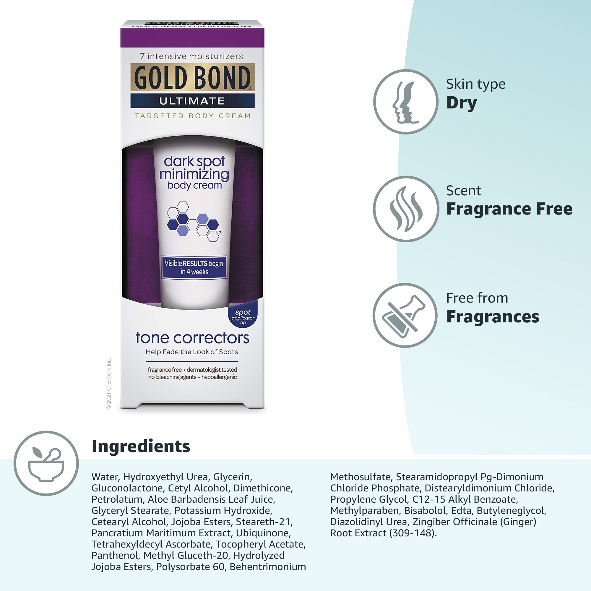 Buy Gold Bond Dark Spot Minimizing Body Cream, 2 Ounce, Moisturizes and