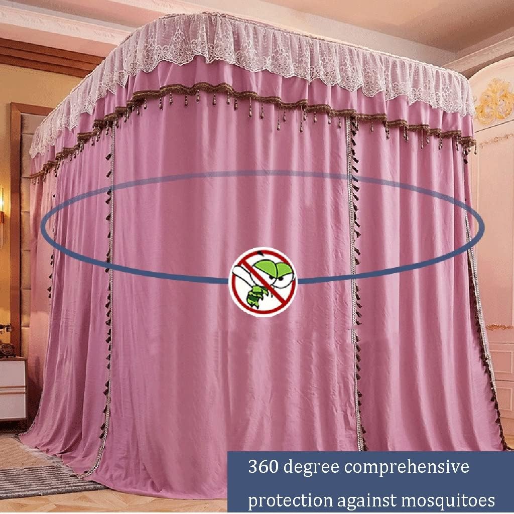 Bed Canopy U-Shaped Princess Tent, Floor-Standing Mosquito Net with Stand, Double-Layered Veil, Windproof and Dustproof (Color : A3, Size : 180x220x210cm)