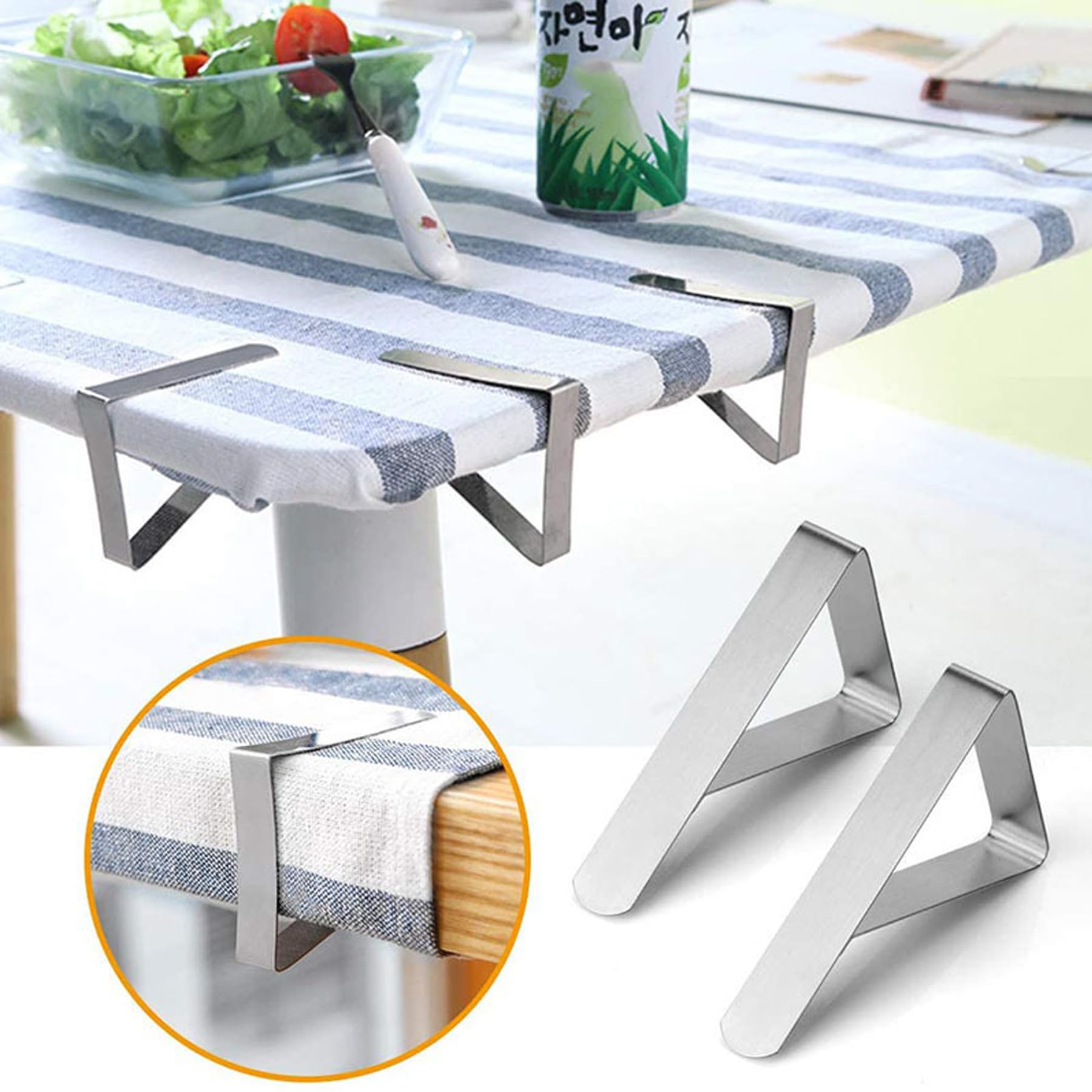 Fermatovaglia, 30 pezzi, in acciaio inox, 4 x 5 cm, per tovaglia, ideale per ristoranti, picnic, tende da festa, matrimoni, lauree