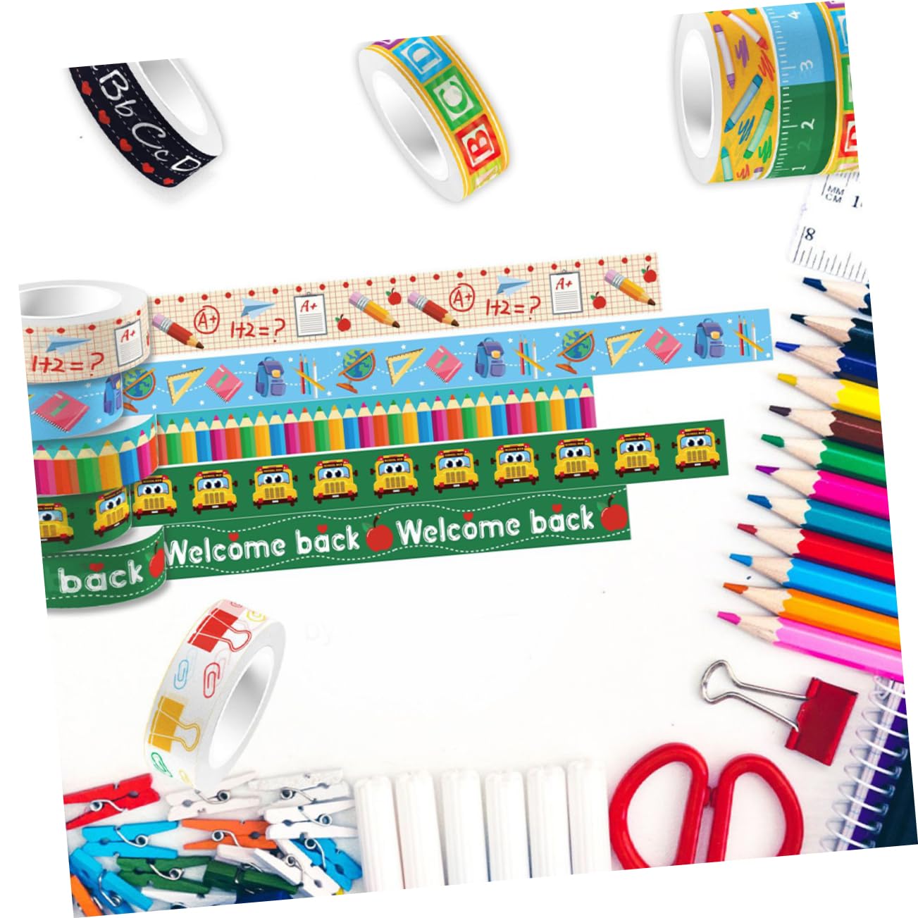 48rotoli Nastro Adesivo Decorativo Washi Nastro Adesivo Per Scrapbooking Progetti Fai Da Te e Decorazioni Per Diario e Album Fotografico Per La Scuola e Attività Creative