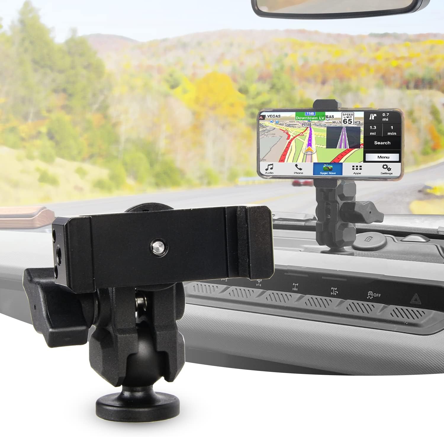 OMU Bronco Dashboard Cell Phone Mount,All-Metal Structure,360° Adjustment Phone Holder Suitable for Ford Bronco Accessories 2022 for All Smartphones(Not Sports,Non-Destructive Installation