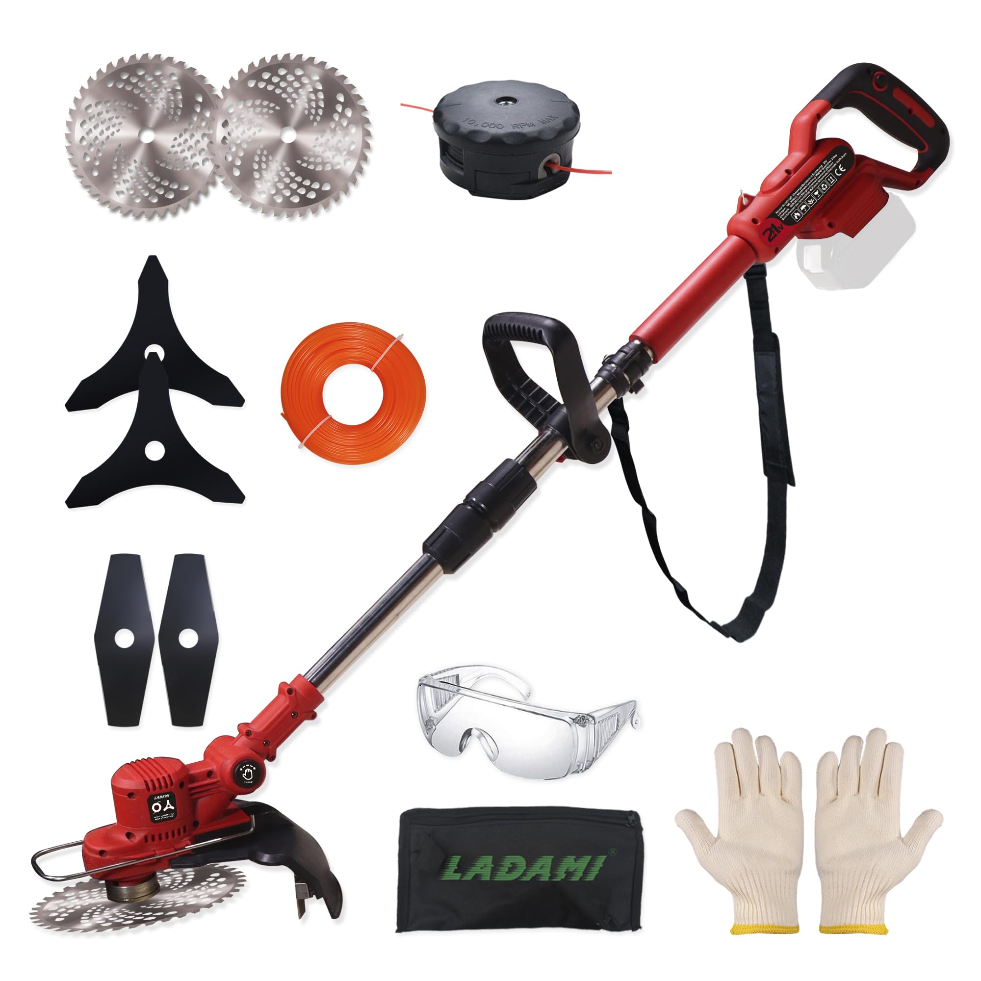 Desbrozadora inalámbrica para Makita Akku18V, cortacésped con Cabezal de cortacésped, Cortador de Bordes de césped, desbrozadora telescópica, batería con bajo Nivel de Ruido, desbrozadora | Desbrozadora telescópica de bajo nivel de ruido, desbrozadora elé