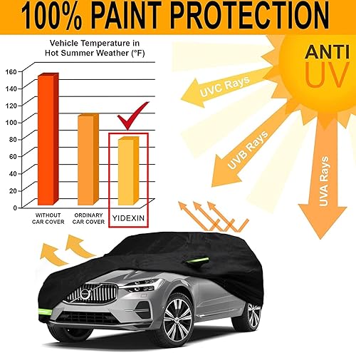 Miniatura 7 de YIXIN Funda impermeable para automóvil Volvo XC60 2008-2022, ajuste personalizado, 100% impermeable, resistente al viento y bandas de cremallera de