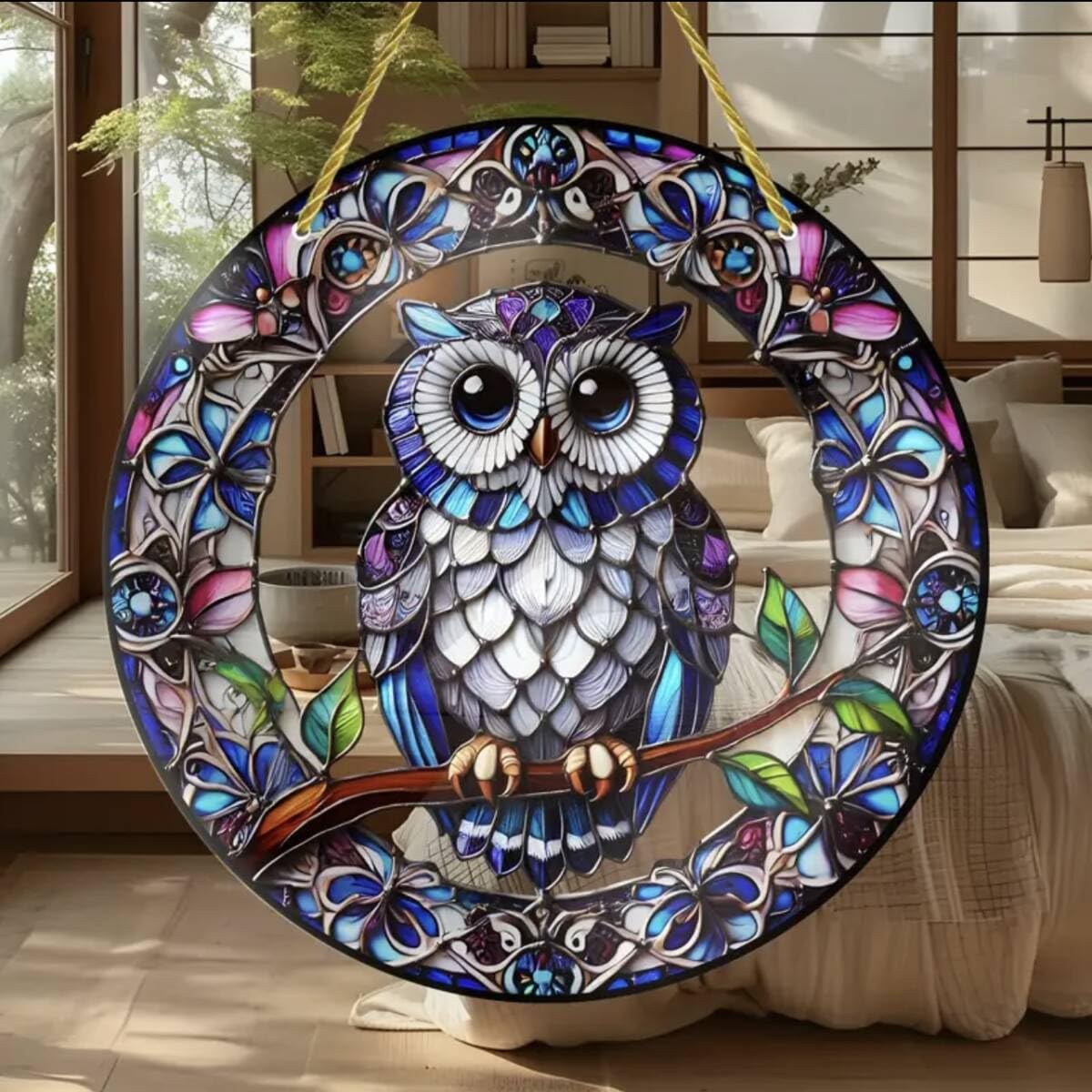 ライフォード社ステンドグラス ふくろうB梟フクロウ /グラスマスターズ