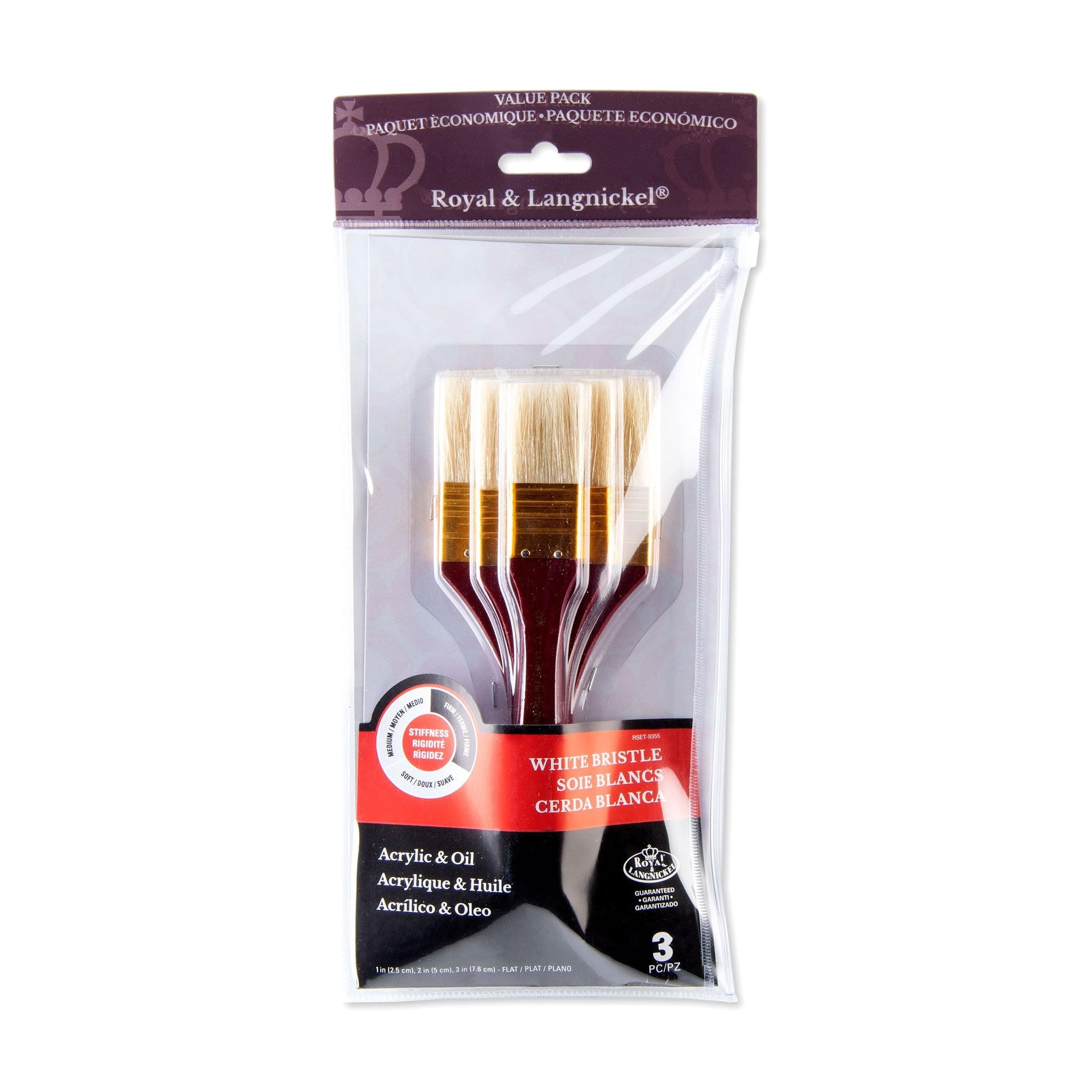 Royal & Langnickel Borstenpinsel-Set – 4-teilig, Rund, Für Öl- Und Acrylfarben