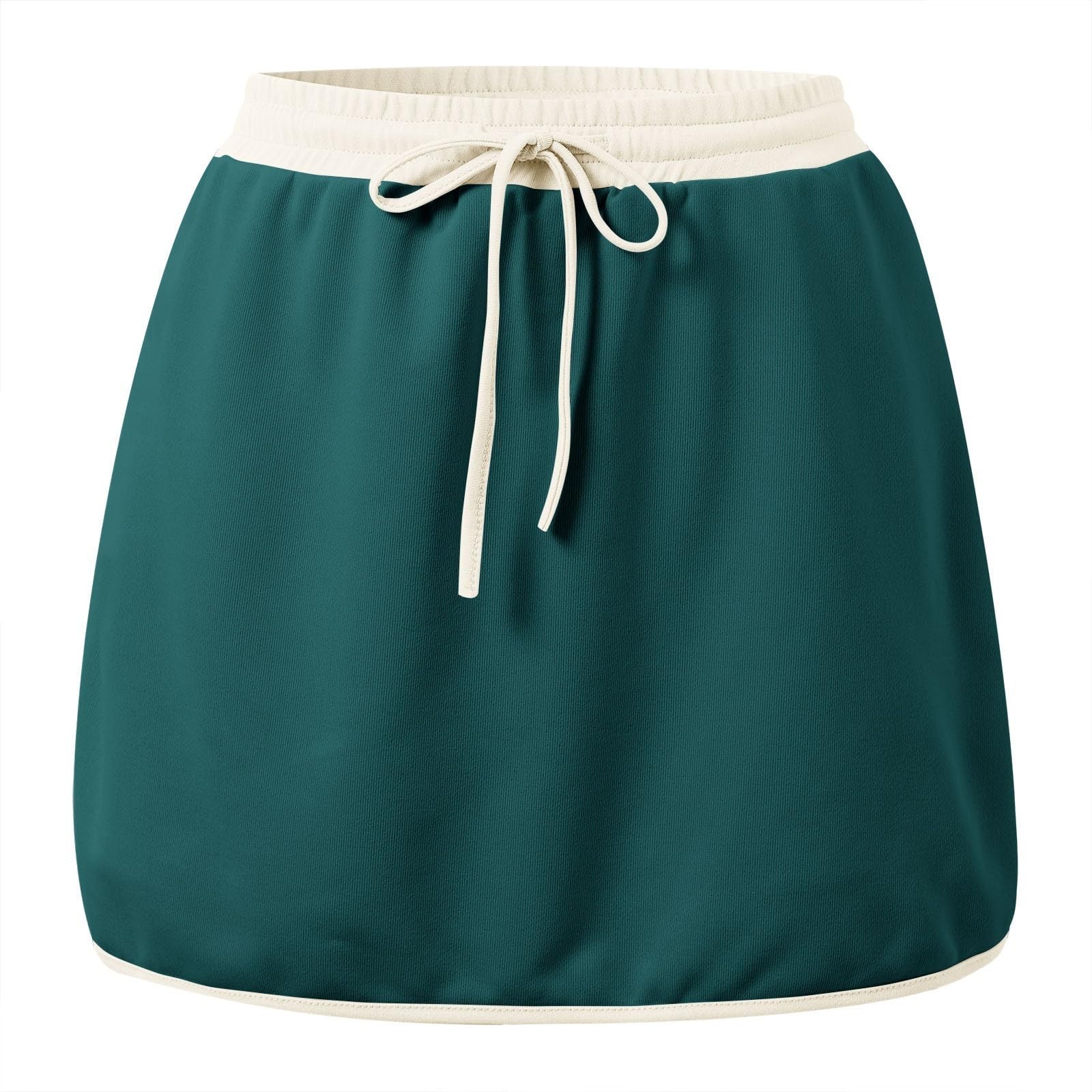 Modisches, lässiges Zweiteiler-Outfit mit zwei Shorts, bestehend einem Tunika-Top mit asymmetrischem Saum Shorts mit hohem Bund.