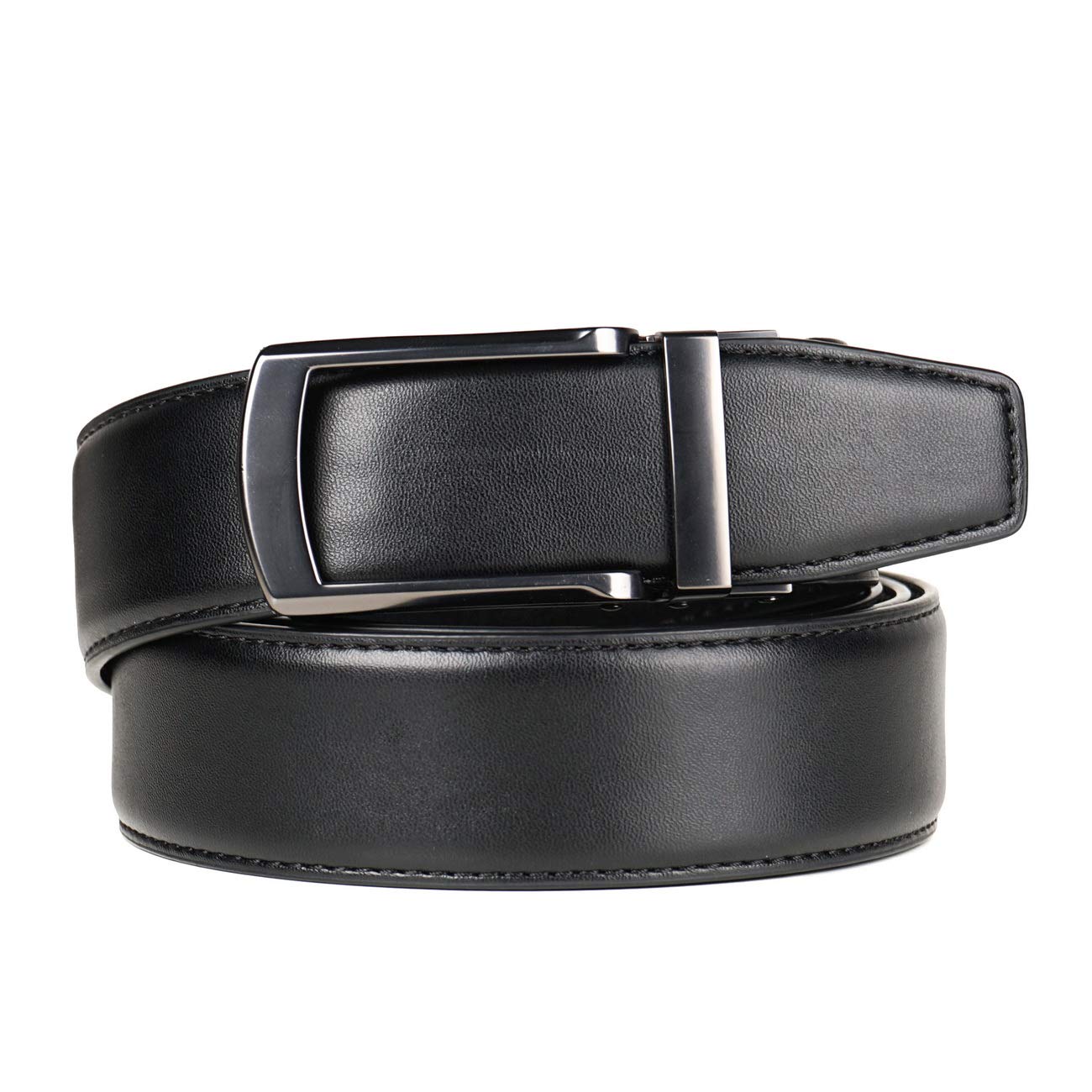 LABMGW Big and Tall Click Ratchet Belt Comfort with Sliding Buckle Trim to Fit Waist 24 to 72 Inch