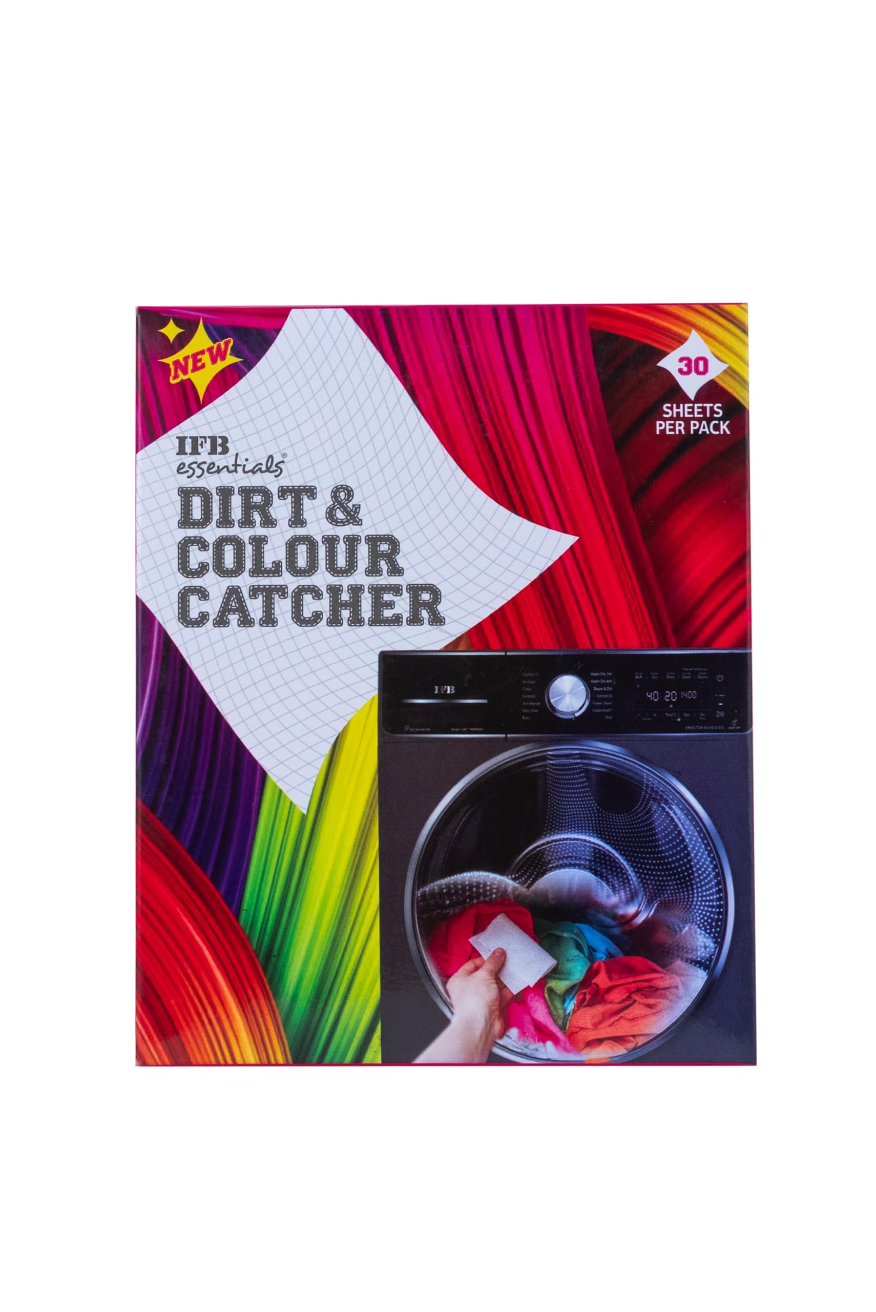 IFB Essentials Dirt & Colour Catcher Sheets — 30 Sheets | Prevents Colour Bleed | Safe for Mixed Loads | Front Load & Top Load Washing Machines