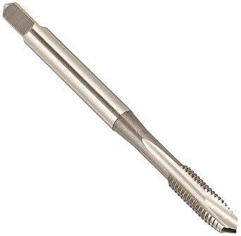 YG-1 - L7284 L7 Series Vanadium Alloy HSS Spiral Pointed Tap, Uncoated Bright Finish, Round Shank with Square End, Plug Chamfer, M5-0.8 Thread Size, D4 Tolerance