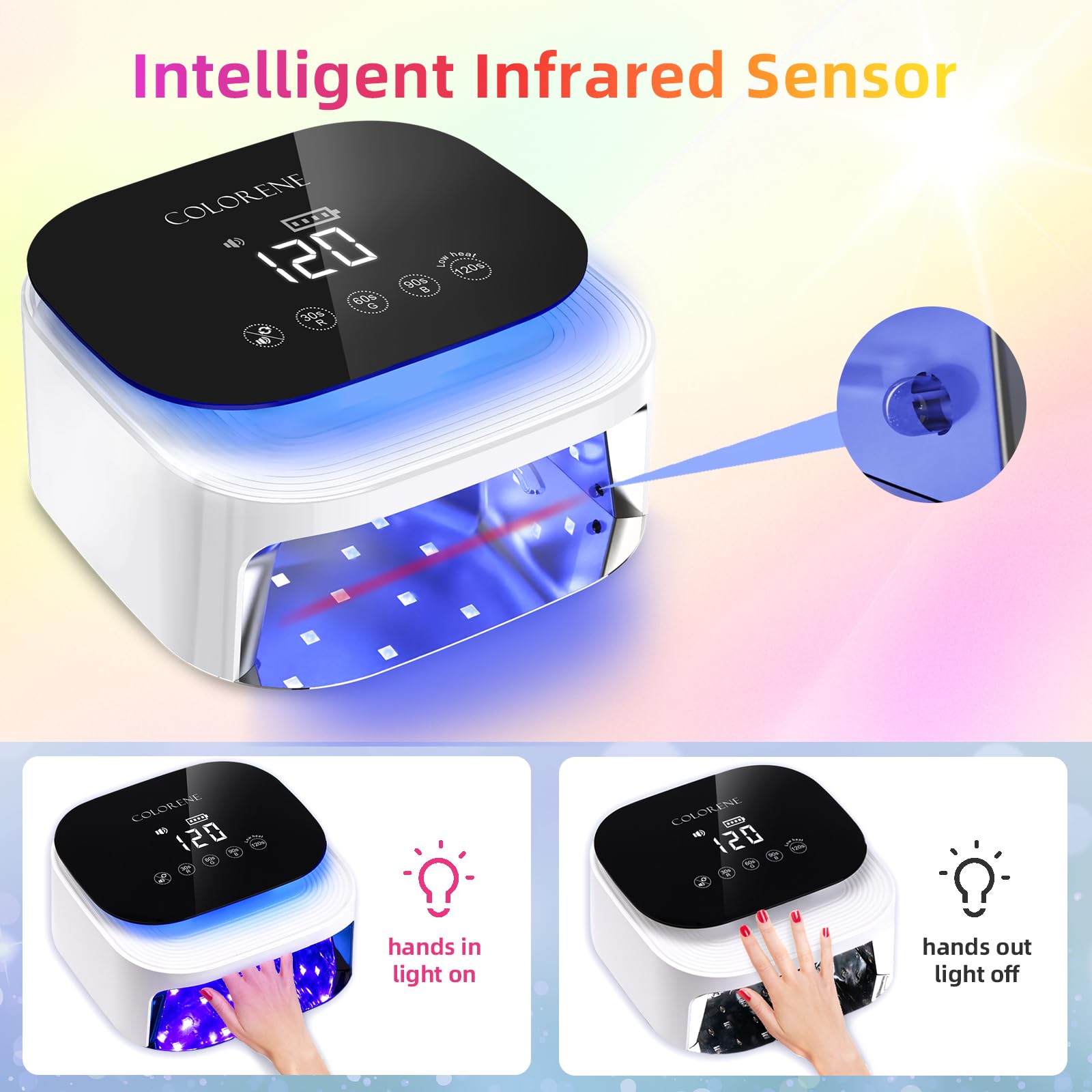 Amazon | コードレス UV LED ネイルランプ、60W 充電式ネイル