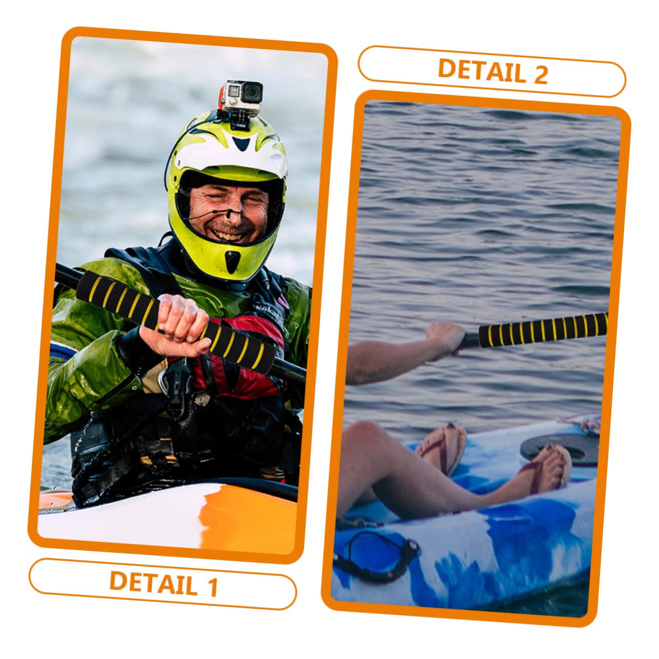 2 pares de cómodas cubiertas de remo para kayak, antideslizante, mango de remo, cubierta para canoa, varillas de remo, cubierta de esponja, equipo de kayak, protección para kayak