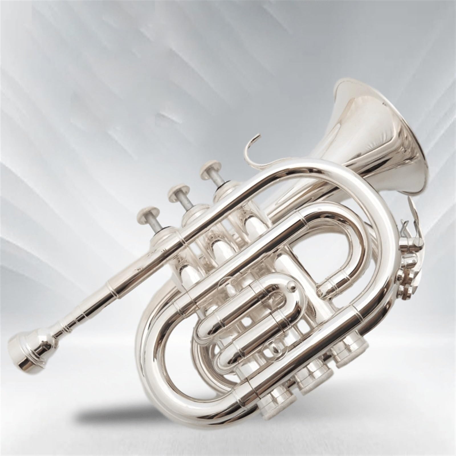Trompeta Trompeta De Palma Chapada En Plata Instrumento De Trompeta De Bolsillo Llave Plana B Actuación De Banda Para Principiantes Y Adultos