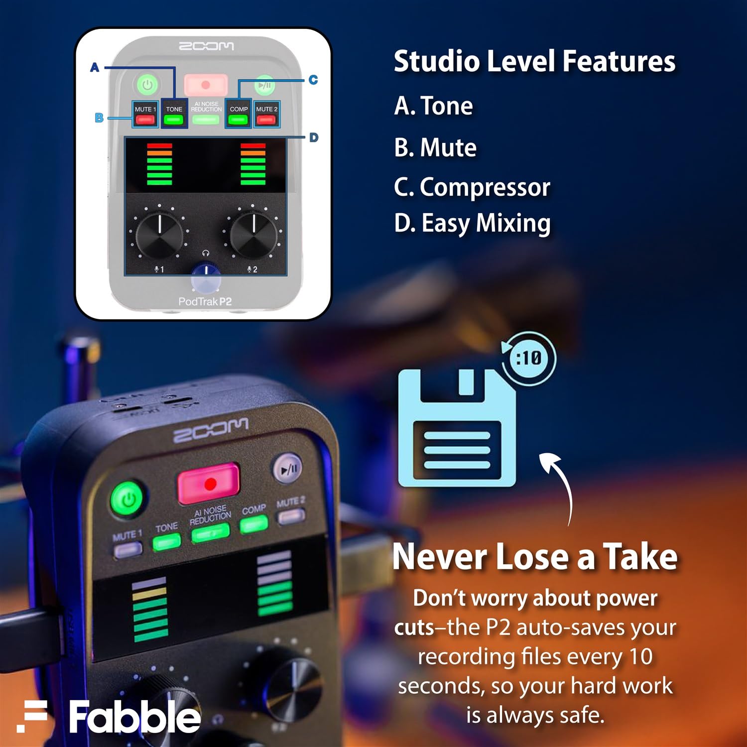 Amazon.com: Zoom PodTrak P2 Bundle with 2 ZUM-2 Mics, 2 ZHP-2
