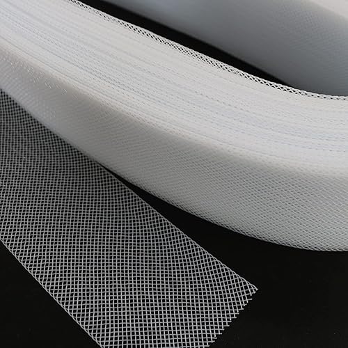 Stiff Horsehair Braid yyangz 50 yardas 2 pulgadas, trenza de pelo de caballo de poliéster rígido blanco para costura de poliéster deshuesado,