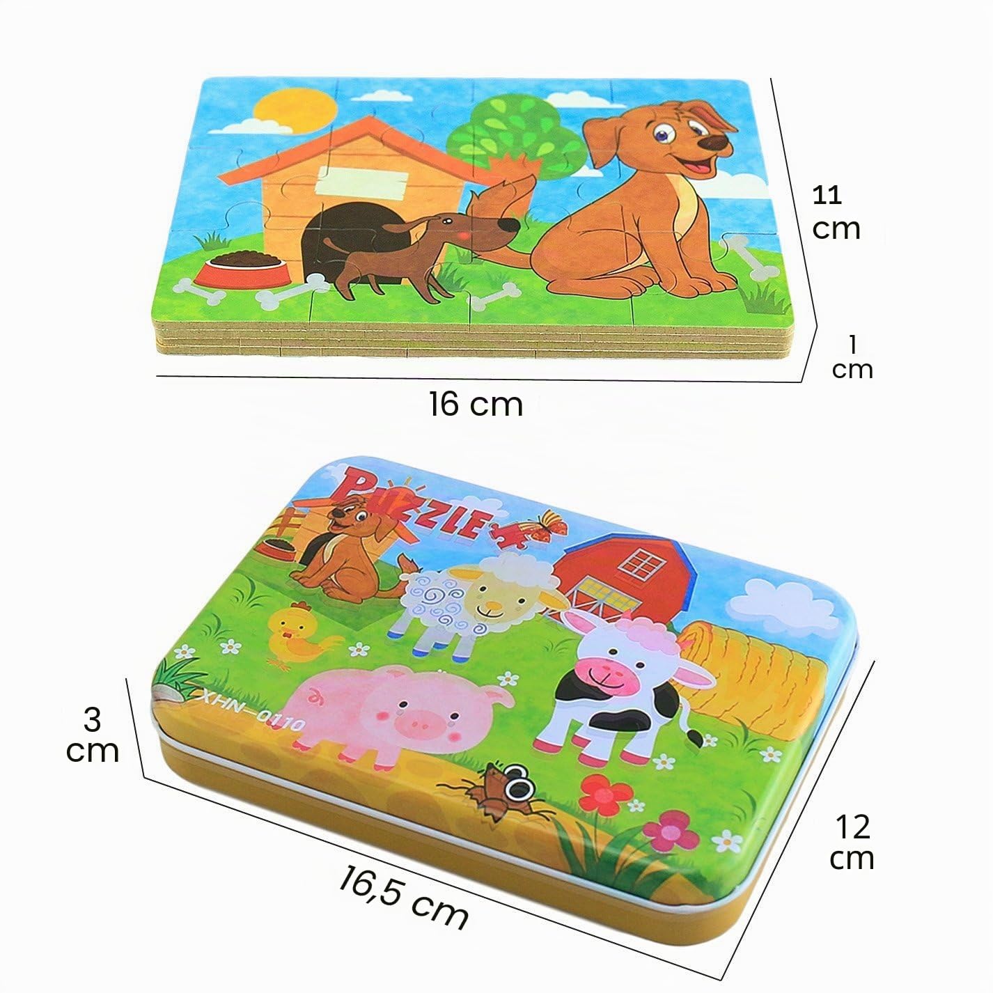 BBLIKE - Puzzle para niños, 4 niveles de dificultad, 9-20 piezas, Juguete educativo para niños y niñas de 3 años + (animales de granja)