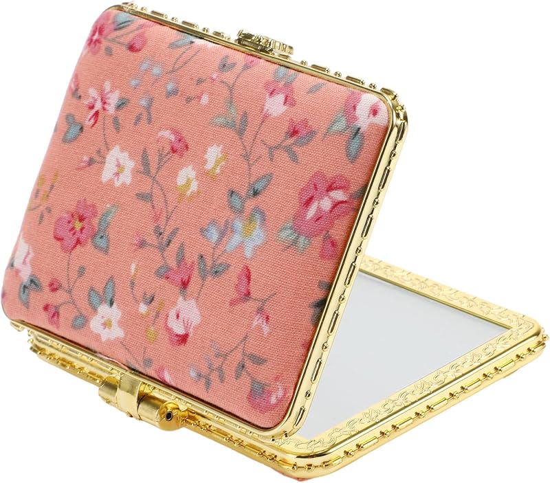 Espelho compacto floral VOCOSTE, rosa
