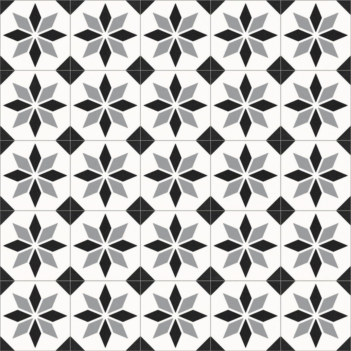 B&Q 099M Scottsdale Black & White Designer Effect Vinyl Flooring For Kitchen, Bathroom, 2.3Mm Thick-1M(3'3") X 2M(6'6")-2M² Black/White