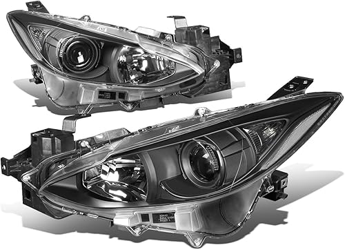 Miniatura 5 de Par de lámparas de montaje de faros delanteros con proyector de esquina ámbar ahumado, compatible con Mazda 3 BM 14-16