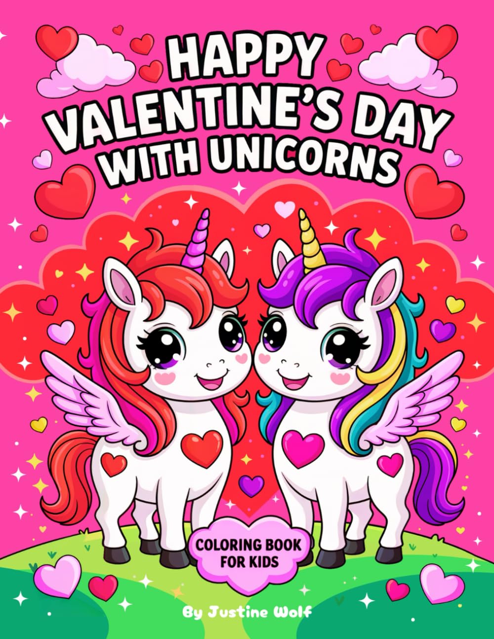 Happy Valentine's Day With Unicorns: Coloring Book For Kids