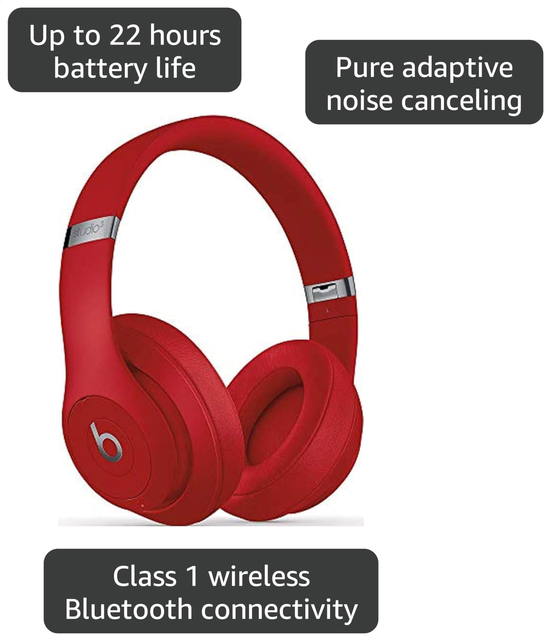 Amazon.com: Beats Studio3 Wireless Bluetooth Headphones - Red/Core
