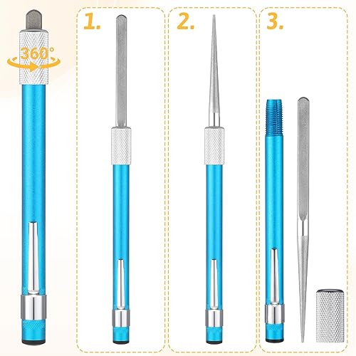 Miniatura 3 de Afilador de cuchillos retráctil de diamante, 2 piezas, afilador de cuchillos dentados, barra de afilar de acero, cuchillos multifuncionales,