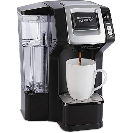 Hamilton Beach 49975 FlexBrew Single Serve Maker with 40 oz. Reservoir, Compatible with K-Cup Packs or Ground Coffee, 3 Brewing Sizes, Black
