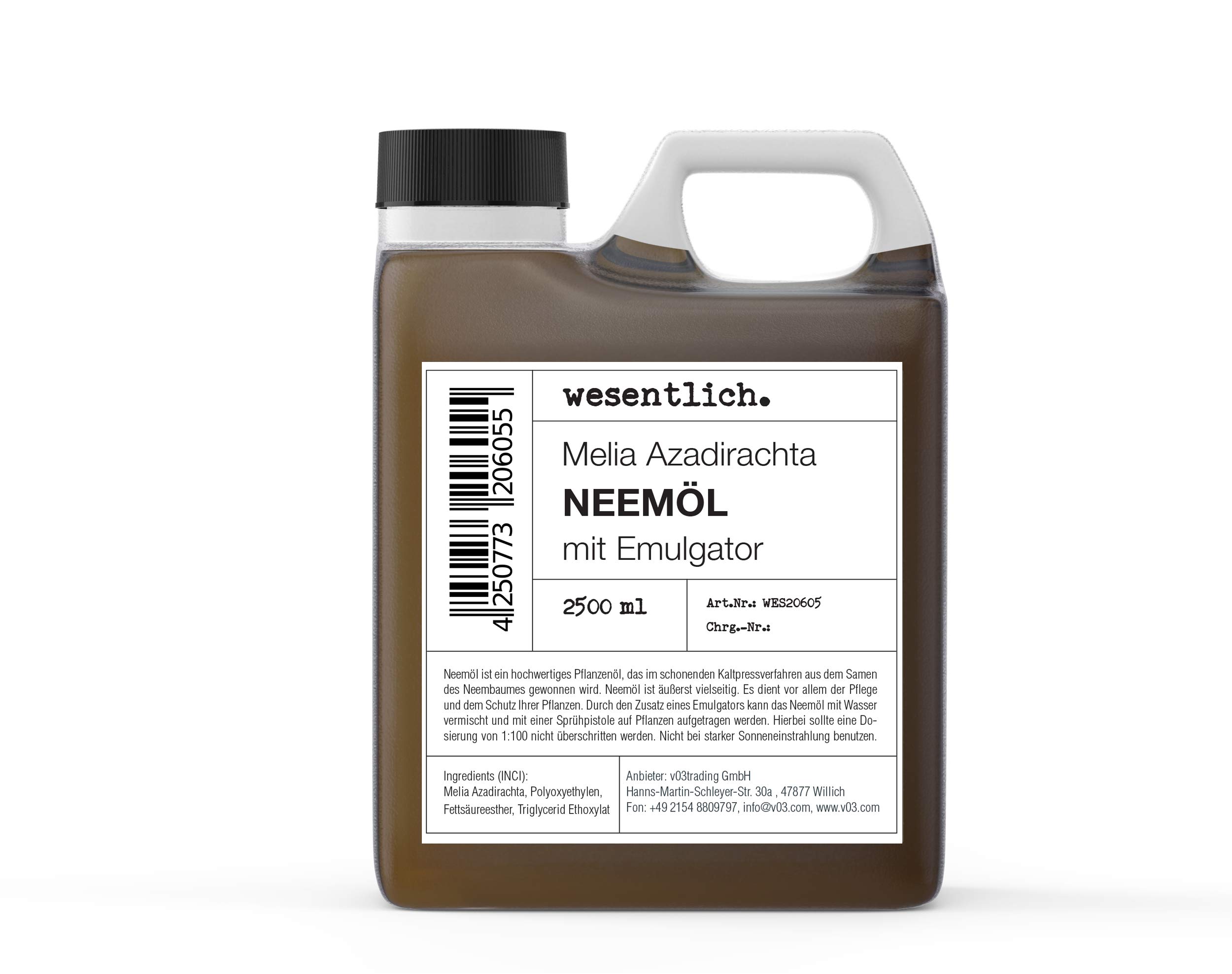 Neemöl mit Emulgator 2500ml - fertig gemischt für sofortige Anwendung von wesentlich.
