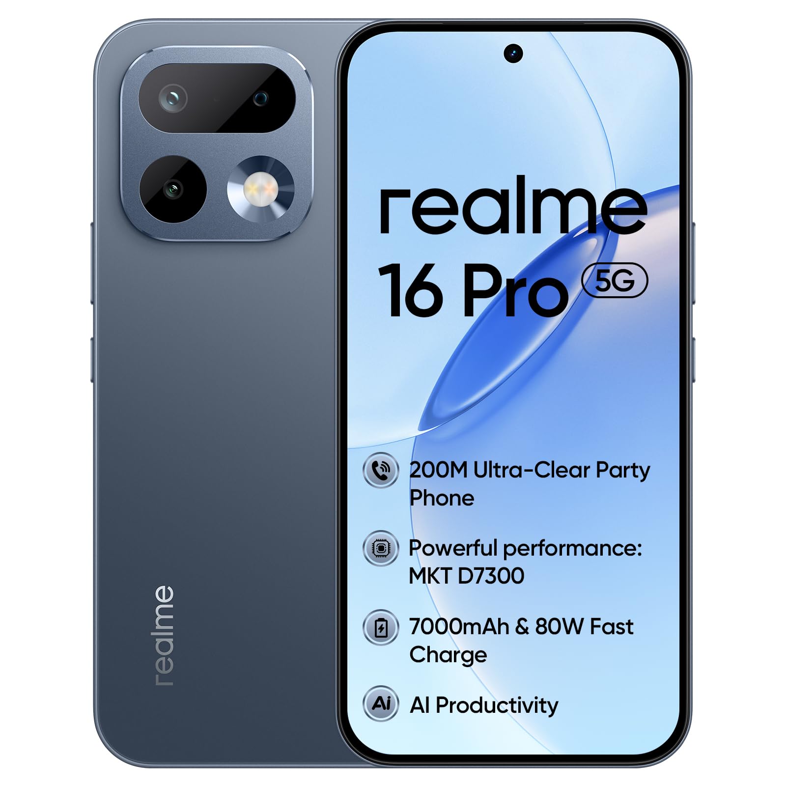 realme 16 Pro 5G, 12+256 GB, MediaTek Dimensity 7300 Max, Camera 50MP, Straight Display 6.78“144Hz, Battery 7000mAh, Pebble Grey-image-47