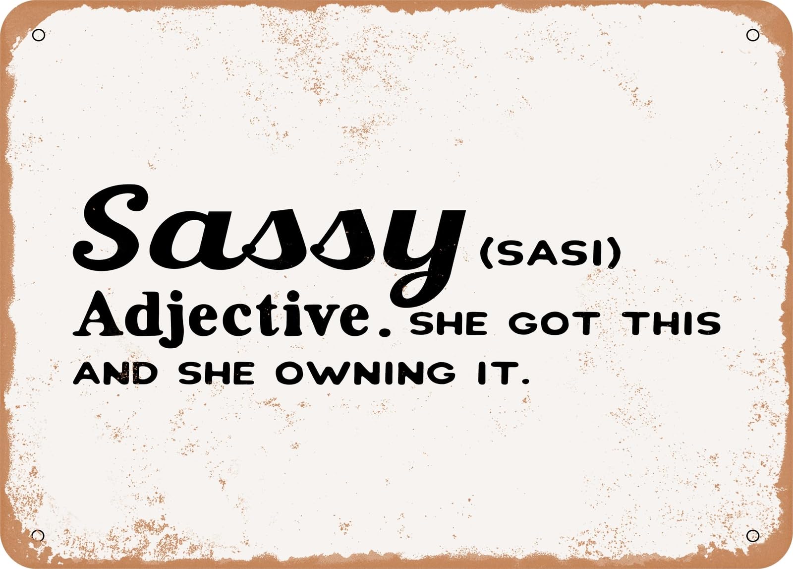 Metal Sign - Sassy She Got This and She Owning It - 2 - Vintage Look Sign home decor