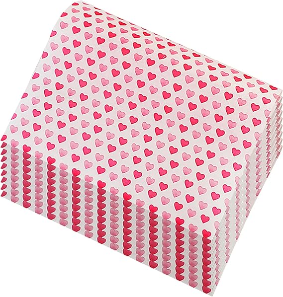 50 Pcs Food Grade Wrap Paper, Heart Greaseproof Paper Sandwich Wrap