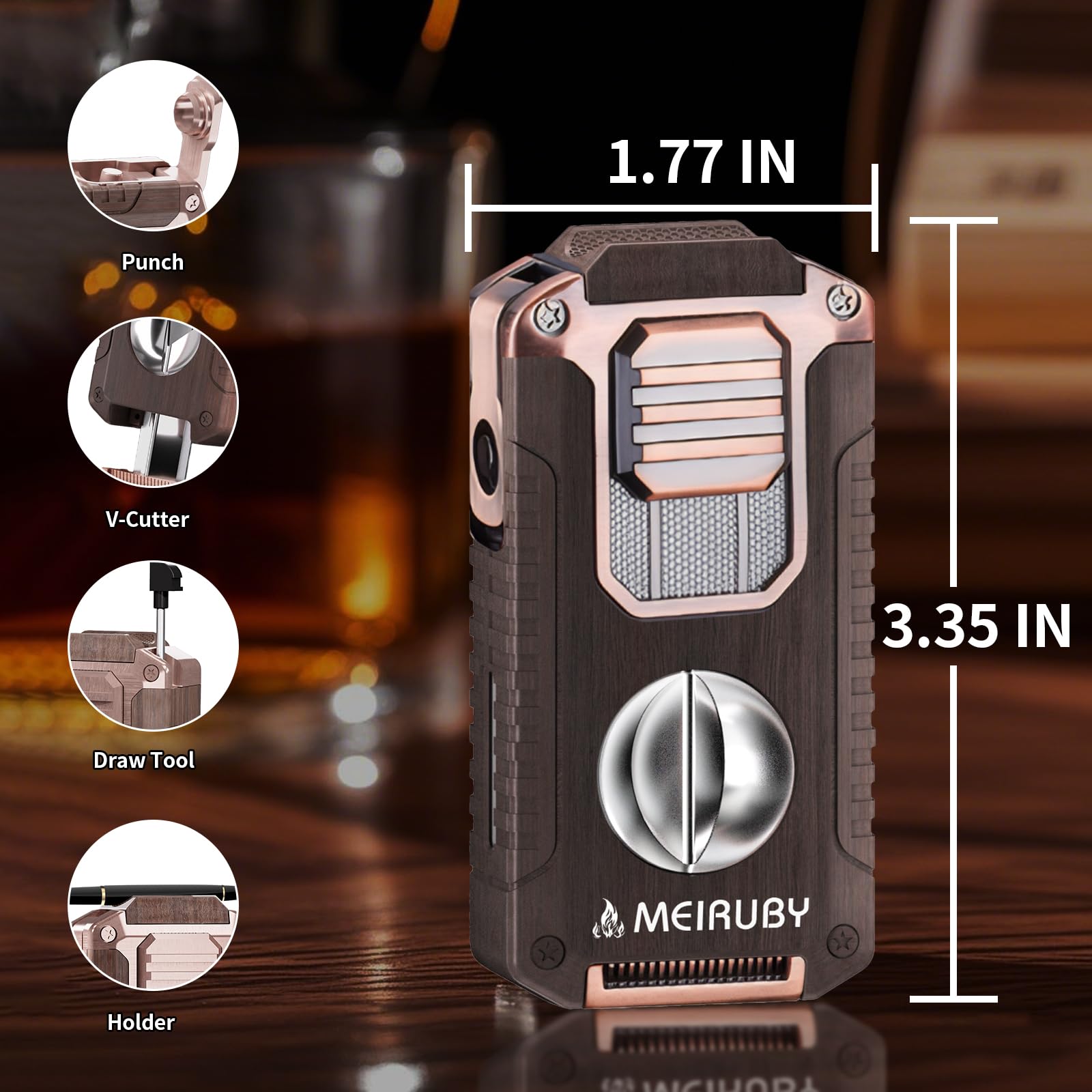 MEIRUBY Briquet torche rechargeable M25 - Outil de cuisine avec verrou de sécurité - Cadeau d'anniversaire pour homme, papa, lui qui ne veut rien