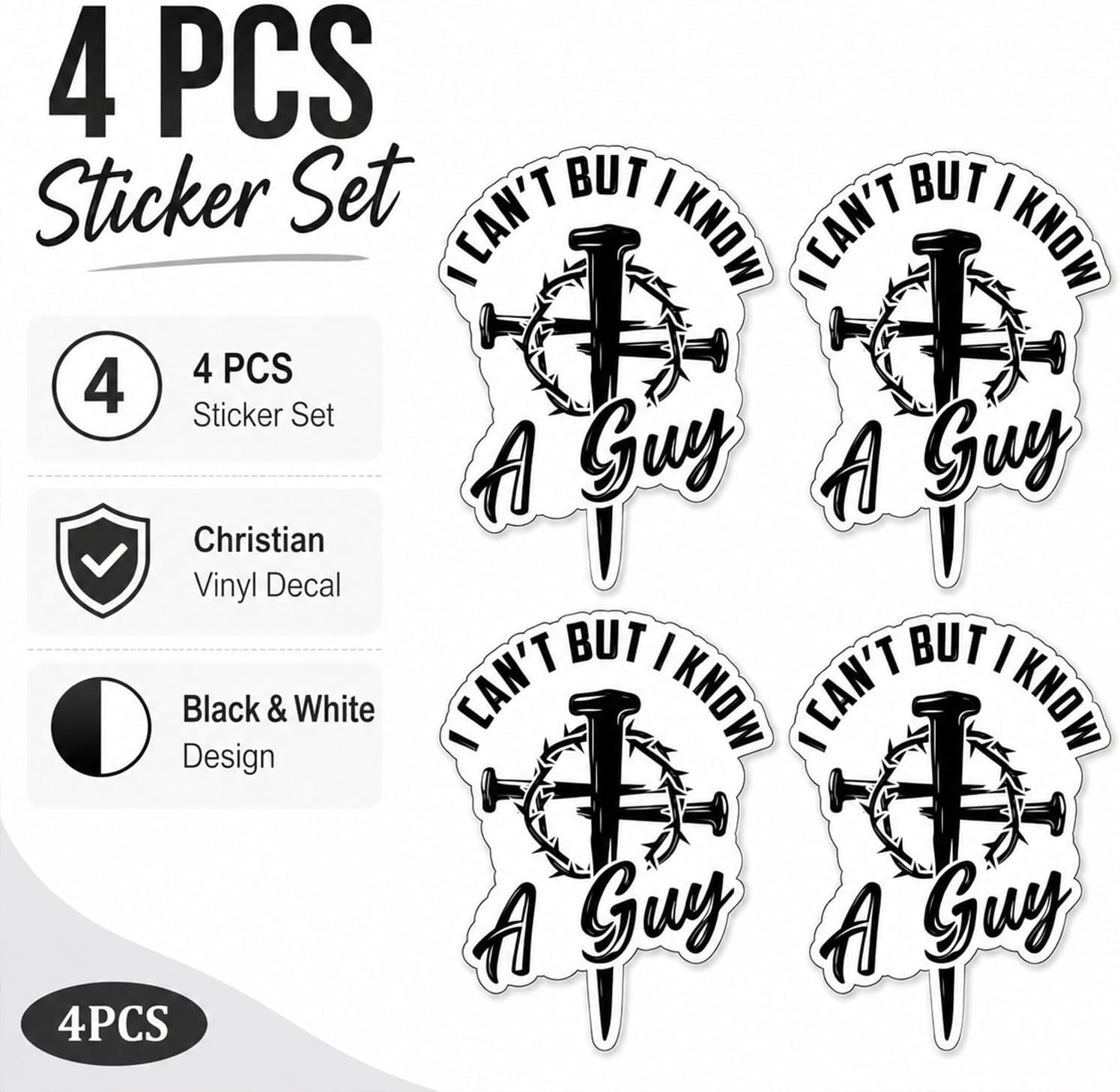 4Pcs Christian Stickers “I Can't but I Know a Guy” Sticker image 3
