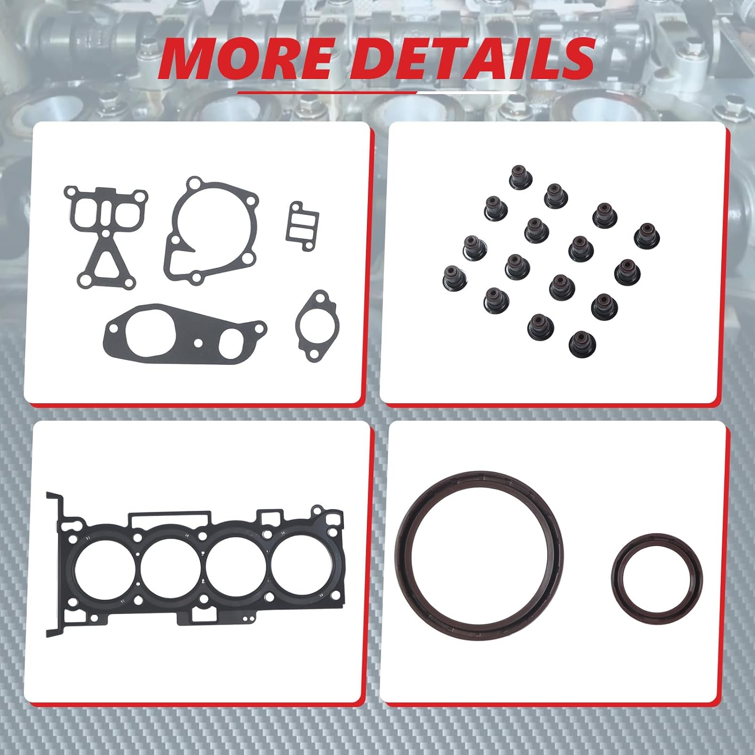 Engine Overhaul Gasket Set Fits for 2007–2015 G4KD 2.0L for 2010–2020 Santa Fe 20910-2GL00 20910-2GL02