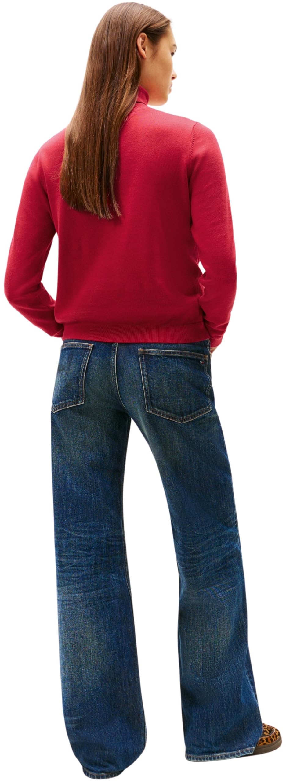 Tommy Jeans Damen Pullover Essential mit Rollkragen, Rot (Ruby Rhubarb), XXS – Ansicht 2