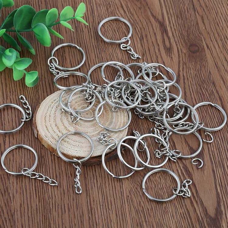 Amazon.com: ZoloAJay 50Sets 1 inch Keychain Rings Silver Split